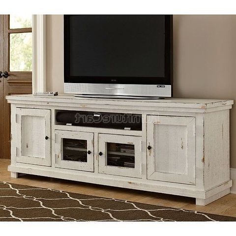 Top 20 Of Sinclair White 74 Inch Tv Stands with Inside the Craftsmanship of Payne's 60 inch Media Console with Distressed White Finish