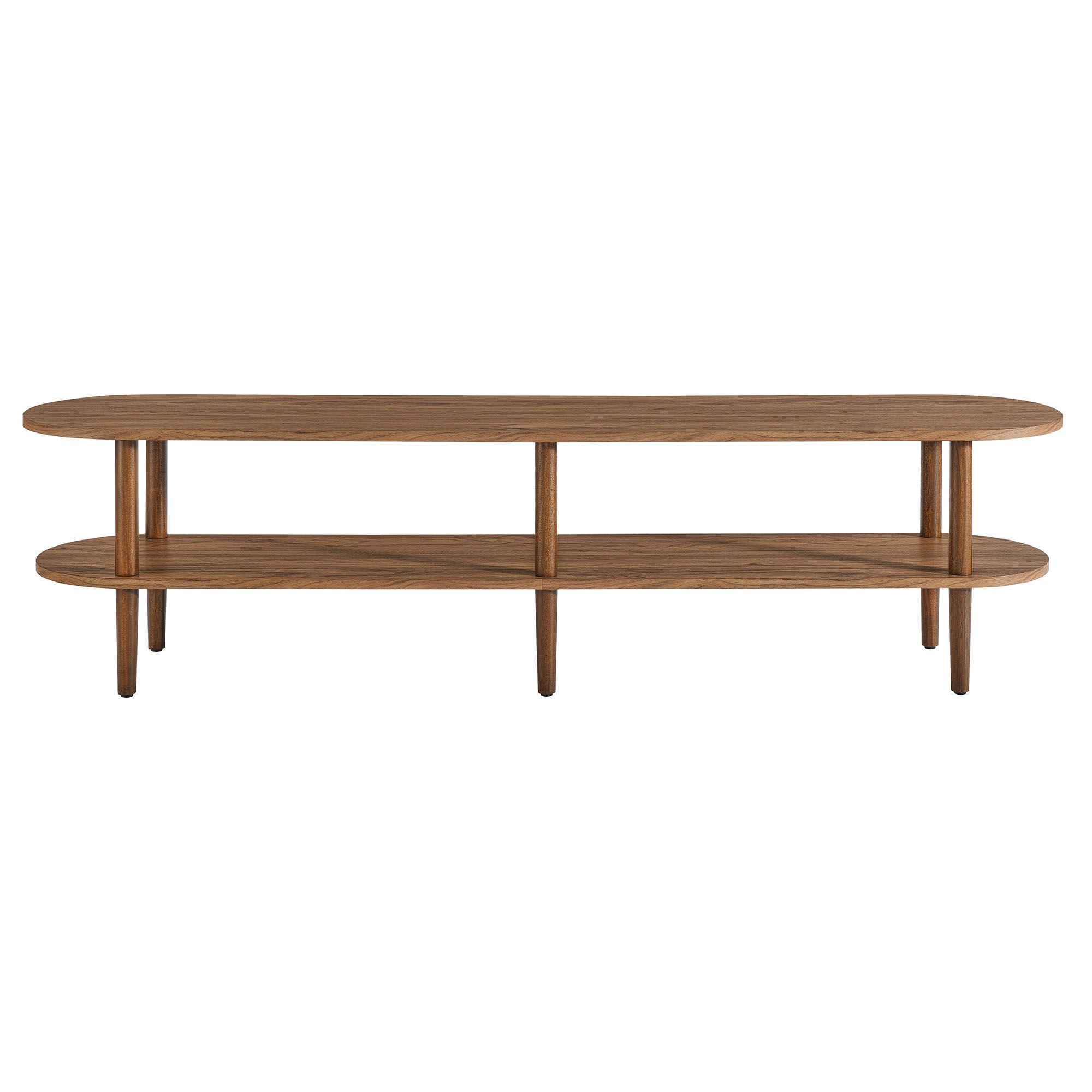 Exploring the durability and beauty of walnut torus oval television furniture