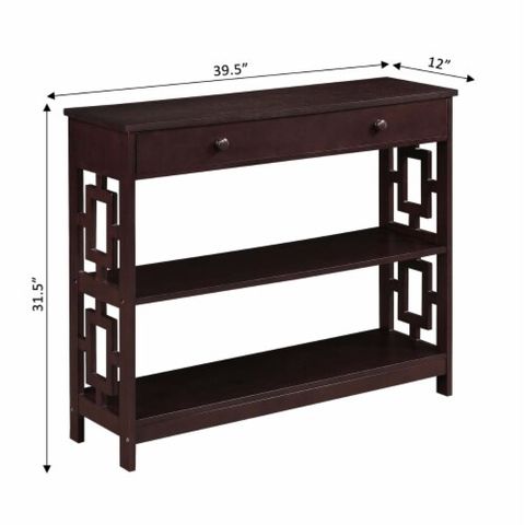 Town Square 1 Drawer Console Table, Espresso, 39.5X12X31.5 - Kroger within Town Square Console Table With Shelf, Espresso