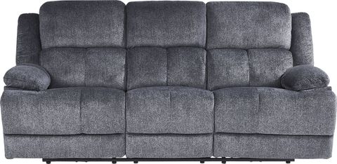 Townsend Gray Polyester Fabric Power Reclining Sofa | Rooms To Go within Gray Dual-Sided Reclining Sofa With Pull Tab, Polyester Upholstery, Cobblestone