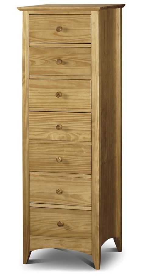 Traditional Solid Pine Tall Narrow Chest Of 7 Drawers - Dresser | Ebay within Understanding the Elegant Functionality of the Dillon Tall Chest of Drawers