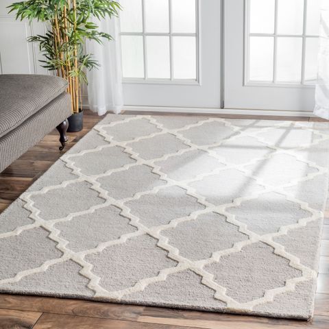 Trellis Rug, Moroccan Trellis, Trellis Pattern, Trellis Design, Casual ... pertaining to Transitional Geometric Wool Rug, Soft Handcrafted Trellis Design, 8'X10'