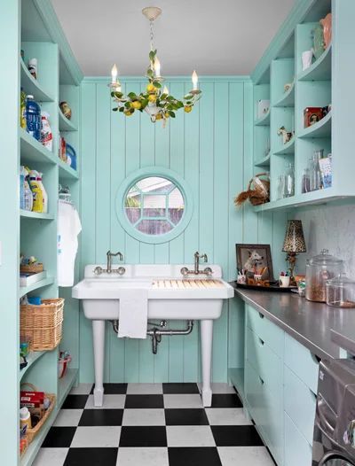 Trending Now: 15 Laundry Rooms Packed With Storage Ideas | Laundry Room Paint, Retro Laundry ... regarding From Chaos to Calm Effortless Laundry Room Storage Secrets