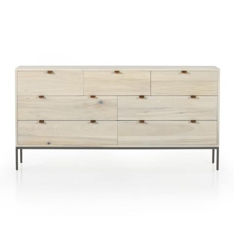 Trey 7 Drawer Dresser In Dove Poplar (108603-006) By Four Hands intended for Trey 9 Drawer Dresser, Dove Poplar