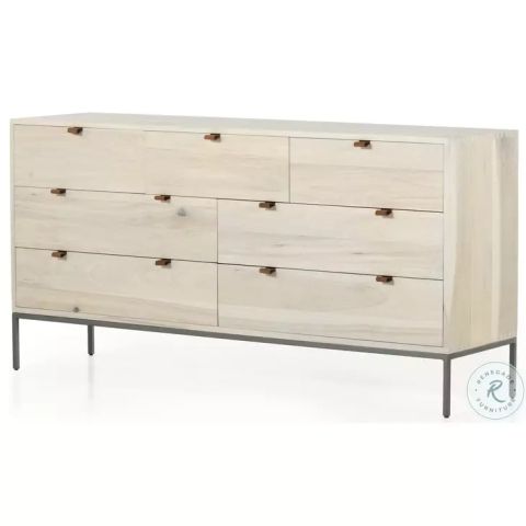 Trey Dove Poplar 7 Drawer Dresser From Four Hands | Coleman Furniture regarding Exploring the Design Details of the Trey 9 Drawer Dresser Dove Poplar