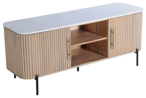 Tulum White Marble Tv Stand, Mango Wood Media Console, Oval ... with Tulum White Marble Tv Stand, Mango Wood Media Console, Oval Entertainment Center