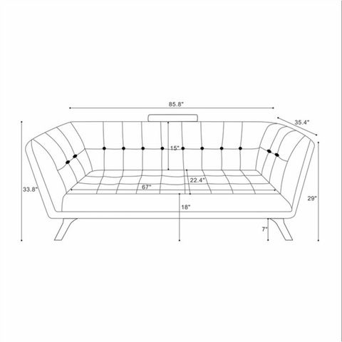 Tupper Modern Chesterfield Tufted Leather Living Room Sofa In Tan - Midcentury - Sofas - By ... pertaining to Tupper Modern Chesterfield Tufted Leather Living Room Sofa In Tan