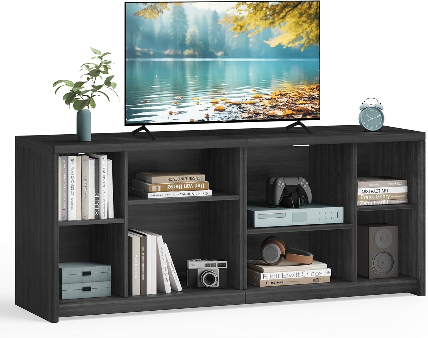 Tv Stand For Tvs Up To 70 Inches Entertainment Center With Storage ... for Edinburgh Tv Stand For Tvs Up To 50&quot; With Cabinet, 3 Shelves, And 5 Legs, Black