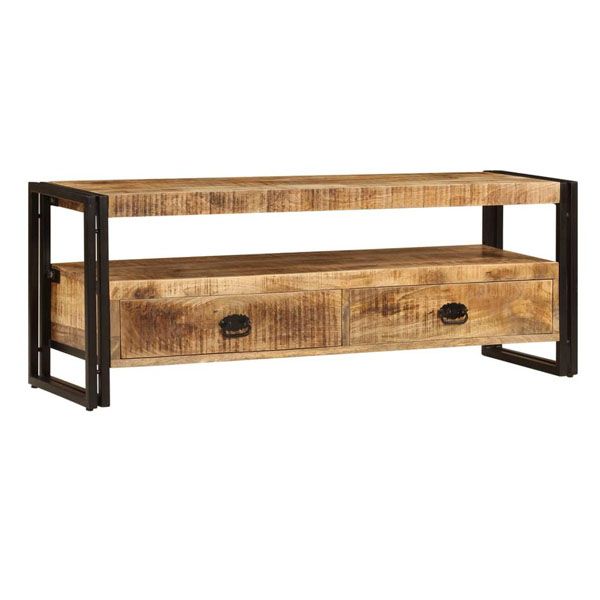 Tv Stand Mango Wood 247402 | Hmr Shop N' Bid regarding Elkton 2-Drawer Engineered Wood 59&quot; Tv Stand Mango