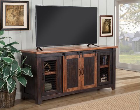 Tv Stand Wood Entertainment Center At Shawn Sanderson Blog for A Closer Look at the Craftsmanship of the Concord 60" TV Stand in Distressed Java
