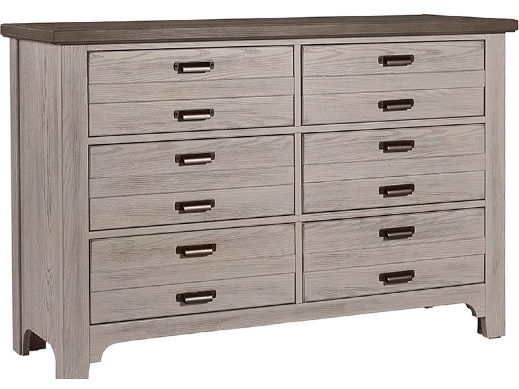 Vaughan-Bassett Double Dresser - 6 Drawer Furniture Bedroom Chests ... within Armiston Double Dresser