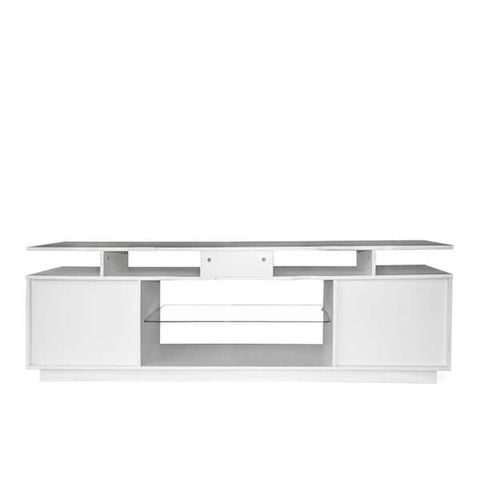 Veryke 70.87 In.white Tv Stands, Media Console Entertainment Center ... throughout Maximizing space efficiency with the Ellice 71 white media console configuration