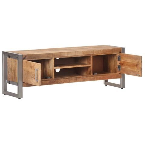 Vidaxl Tv Cabinet 120X30X40 Cm Rough Mango Wood | Vidaxl.co.uk within Vidaxl Tv Cabinet 43.3"X11.8"X15.7" Rough Mango Wood