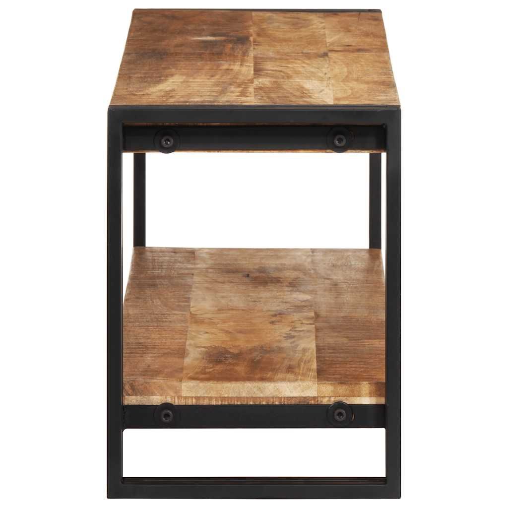 Vidaxl Tv Cabinet 120X30X40 Cm Rough Mango Wood | Vidaxl.com.au in Elevating Your Living Space vidaXL TV Cabinet in Black and Natural Wood