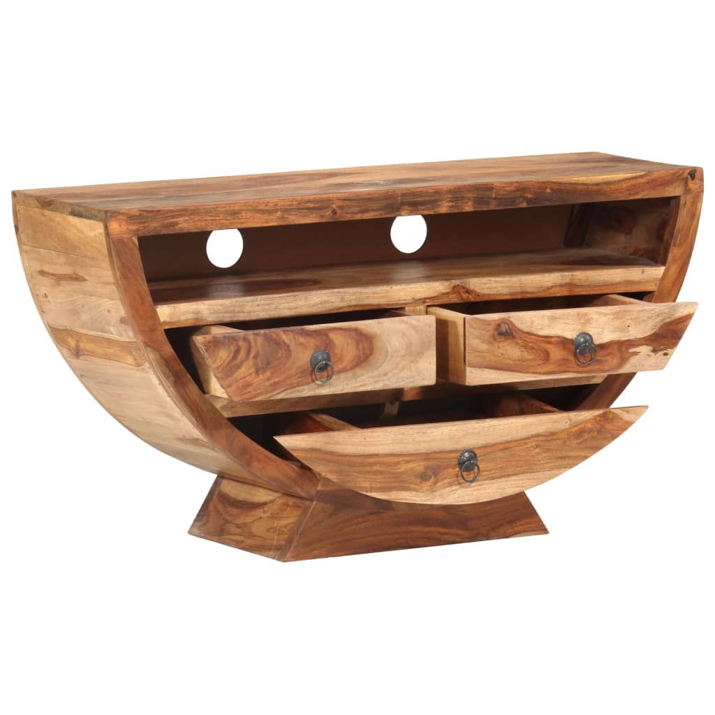 Vidaxl Tv Cabinet 39.4&quot;X11.8&quot;X20.5&quot; Solid Sheesham Wood | Vidaxl.com with regard to Vidaxl Tv Stand Tv Console Sideboard Media Unit Cupboard Solid Wood Reclaimed