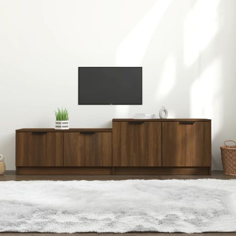Vidaxl Tv Cabinet Brown Oak 158.5X36X45 Cm Engineered Wood - Co ... in Beyond the Box Enhancing Your Living Space with the vidaXL Acacia TV Cabinet