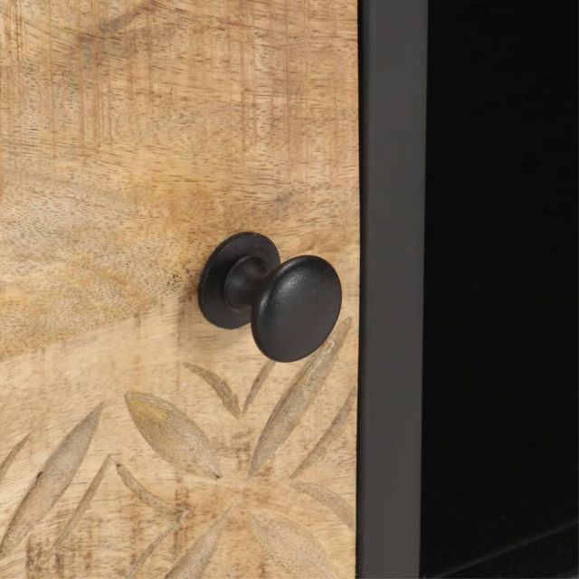 Vidaxl Tv Cabinet With Carved Door 51.2&quot;X11.8&quot;X15.7&quot; Rough Mango Wood ... inside Beyond the Box Enhancing Your Living Space with the vidaXL Acacia TV Cabinet
