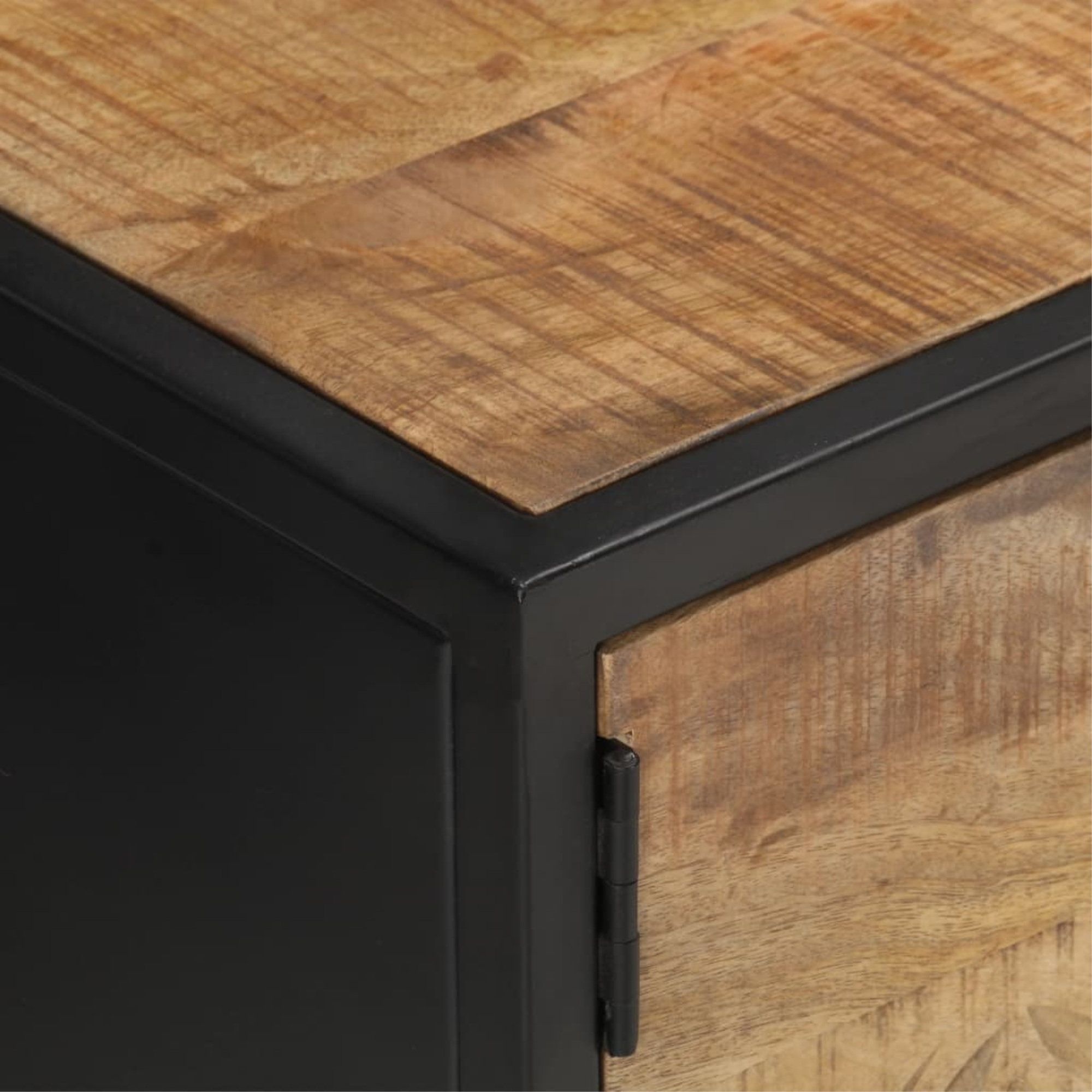 Vidaxl Tv Cabinet With Carved Door 51.2&quot;X11.8&quot;X15.7&quot; Rough Mango Wood ... with regard to Vidaxl Tv Cabinet Brown Solid Acacia Wood 51.2X11.8X18.5 In Tv Cabinet