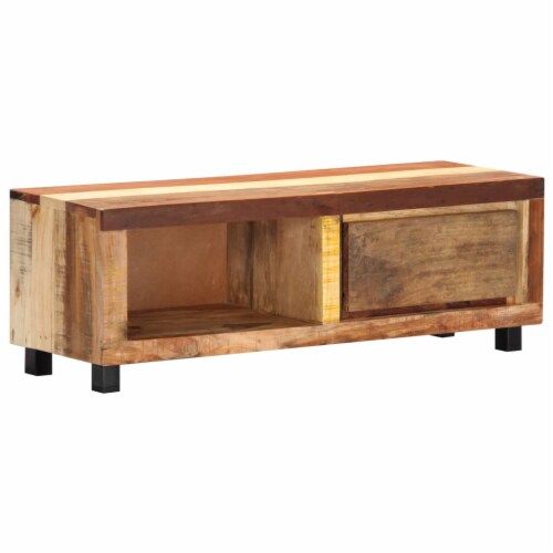 Vidaxl Tv Stand 39.4 X11.8 X13 Solid Wood Reclaimed, 39.4&quot;X11.8&quot;X13&quot;/1 ... in Vidaxl Tv Stand Tv Console Sideboard Media Unit Cupboard Solid Wood Reclaimed