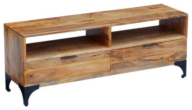 Vidaxl Tv Stand Monitor Stand Desktop Stand Tv Console Media Unit Mango Wood, 1 Pcs - Industrial ... in Vidaxl Tv Stand Monitor Stand Desktop Stand Console Unit Solid Reclaimed Wood