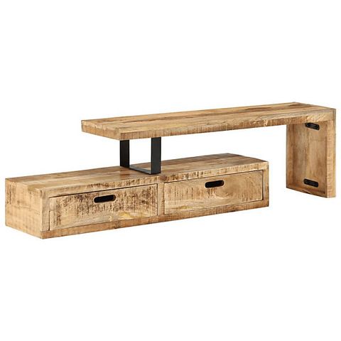 Vidaxl Tv Stand Solid Wood Mango pertaining to Vidaxl Tv Stand Tv Console Sideboard Rough Mango Wood And Solid Acacia Wood
