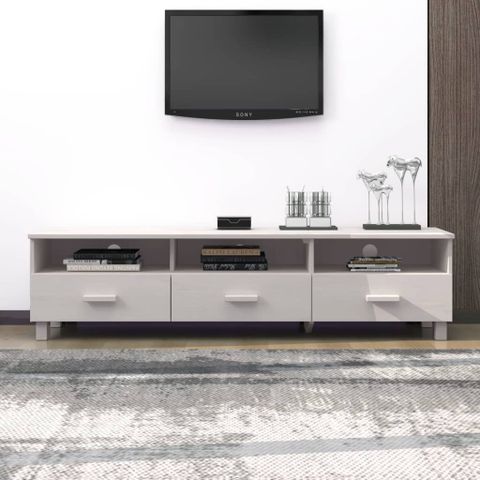 Vidaxl Tv Stand Tv Console Sideboard Tv Unit Cupboard Hamar Solid Wood ... inside Vidaxl Tv Stand Tv Unit With Storage Media Unit Hamar White Solid Wood Pine