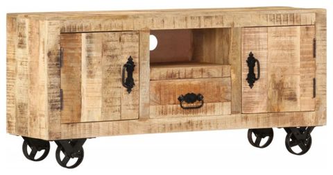 Vidaxl Tv Stand Tv Unit Sideboard Home Tv Console Media Unit Rough ... throughout Understanding the Durability Benefits of Mango Wood vs Acacia Wood in Furniture