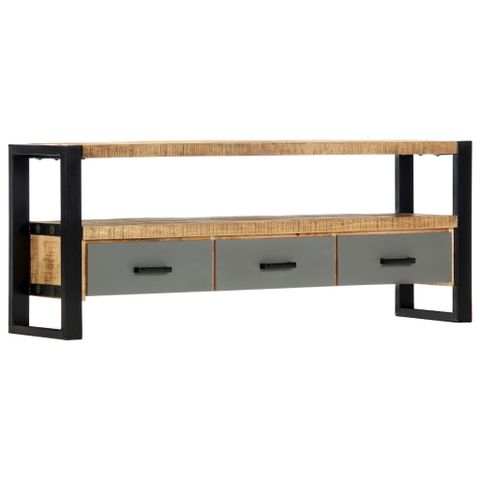Vidaxl Tv Stand Tv Unit Sideboard Home Tv Console Media Unit Solid ... regarding Vidaxl Tv Stand Tv Console Sideboard Solid Mahogany Wood With Light Black Coffee