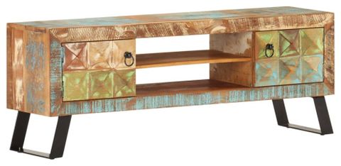 Vidaxl Tv Stand Tv Unit Sideboard Tv Console Cabinet Solid Reclaimed ... pertaining to How Solid Wood Construction Enhances Durability and Aesthetics of TV Units