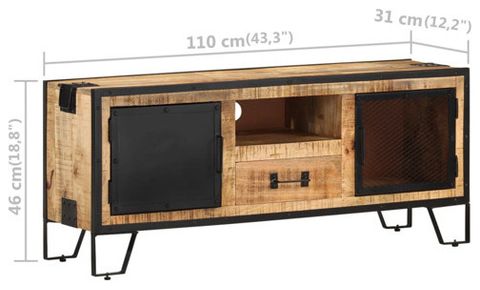 Vidaxl Tv Stand Tv Unit Sideboard Tv Console Media Cabinet Rough Mango ... intended for Vidaxl Tv Stand Tv Console Sideboard Rough Mango Wood And Solid Acacia Wood