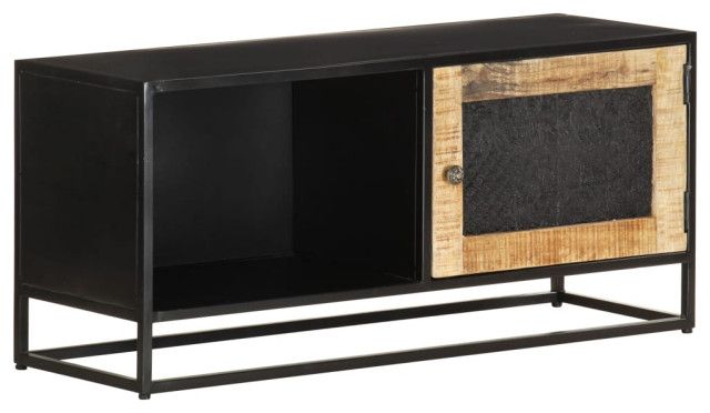 Vidaxl Tv Stand Tv Unit Sideboard Tv Console Media Cabinet Rough Mango ... regarding Vidaxl Tv Stand Tv Unit Sideboard Cupboard Rough Mango Wood And Natural Cane