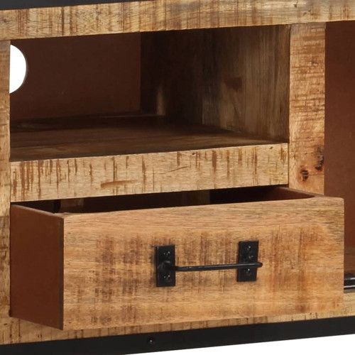 Vidaxl Tv Stand Tv Unit Sideboard Tv Console Media Cabinet Rough Mango ... with Vidaxl Tv Stand Tv Console Sideboard Rough Mango Wood And Solid Acacia Wood