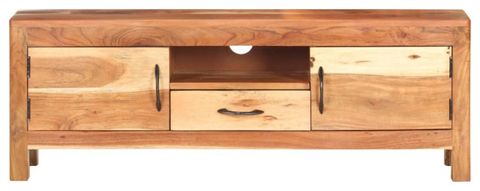 Vidaxl Tv Stand Tv Unit Sideboard Tv Console Media Cabinet Solid Acacia ... inside Beyond the Box Enhancing Your Living Space with the vidaXL Acacia TV Cabinet