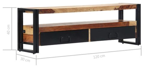 Vidaxl Tv Stand Tv Unit Sideboard Tv Console Media Cabinet Solid ... inside Vidaxl Tv Stand Tv Unit Sideboard Tv Console Media Cabinet Solid Acacia Wood