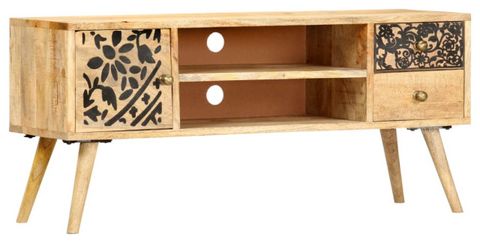 Vidaxl Tv Stand Tv Unit Sideboard Tv Console Media Cabinet Solid Mango ... regarding Understanding the durability benefits of solid mango wood in tv console furniture