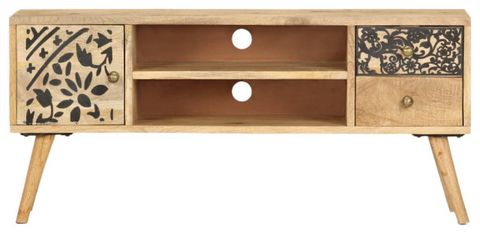 Vidaxl Tv Stand Tv Unit Sideboard Tv Console Media Cabinet Solid Mango ... throughout Vidaxl Tv Stand Tv Unit Sideboard Tv Console Media Cabinet Solid Mango Wood