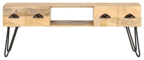 Vidaxl Tv Stand Tv Unit Sideboard Tv Console Media Cabinet Solid Mango ... within Understanding the durability benefits of solid mango wood in tv console furniture