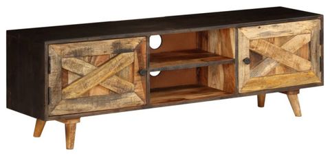 Vidaxl Tv Stand Tv Unit Sideboard Tv Console Media Cabinet Solid Mango ... within Understanding the durability benefits of solid mango wood in tv console furniture