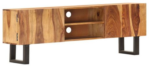 Vidaxl Tv Stand Tv Unit Sideboard Tv Console Media Cabinet Solid Wood ... within Vidaxl Tv Stand Tv Unit Sideboard Tv Console Media Cabinet Solid Acacia Wood