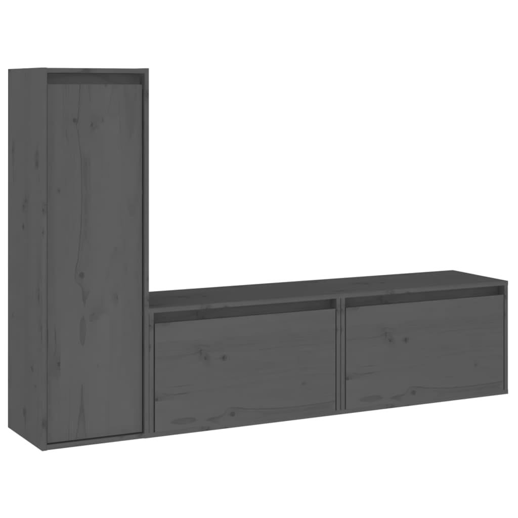 Vidaxl Tv Stands Tv Console Sideboard Tv Unit Cupboard 3 Pcs Solid Wood ... with The Art of Crafting Functional Storage Solutions with Reclaimed Materials