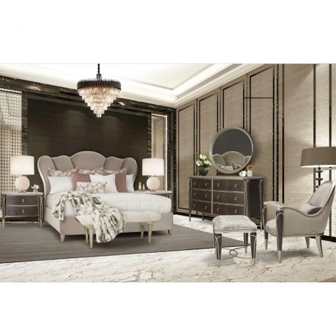 Villa Cherie Hazelnut Bedroom Set Collection By Michael Amini. Tufted ... pertaining to Villa Cherie Dresser - Hazelnut