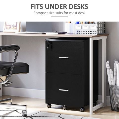 Vinsetto 2 Drawer Mobile File Cabinet With Lock, Wood Office Filing ... inside Creating Functional Wardrobe Solutions That Adapt to Your Lifestyle