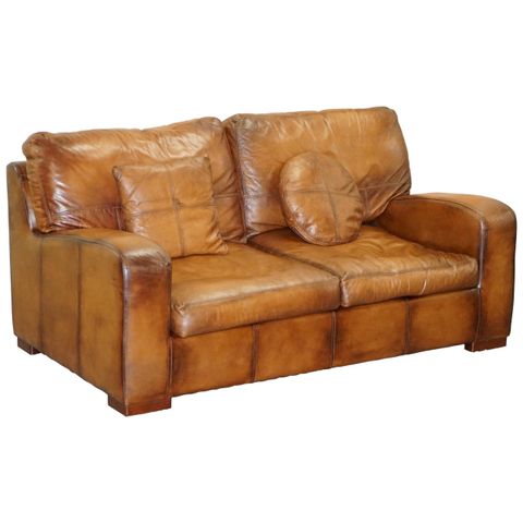 Vintage Style Hand Dyed Cigar Brown Leather Sofa Lovely Style And ... throughout Design Recommendation: A Classic Brown Leather Sofa