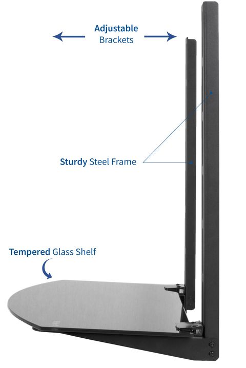 Vivo Under Or Above Vesa Tv Wall Mount Shelving Bracket Av Component ... for Understanding VESA Mounting Standards for Your TV Setup