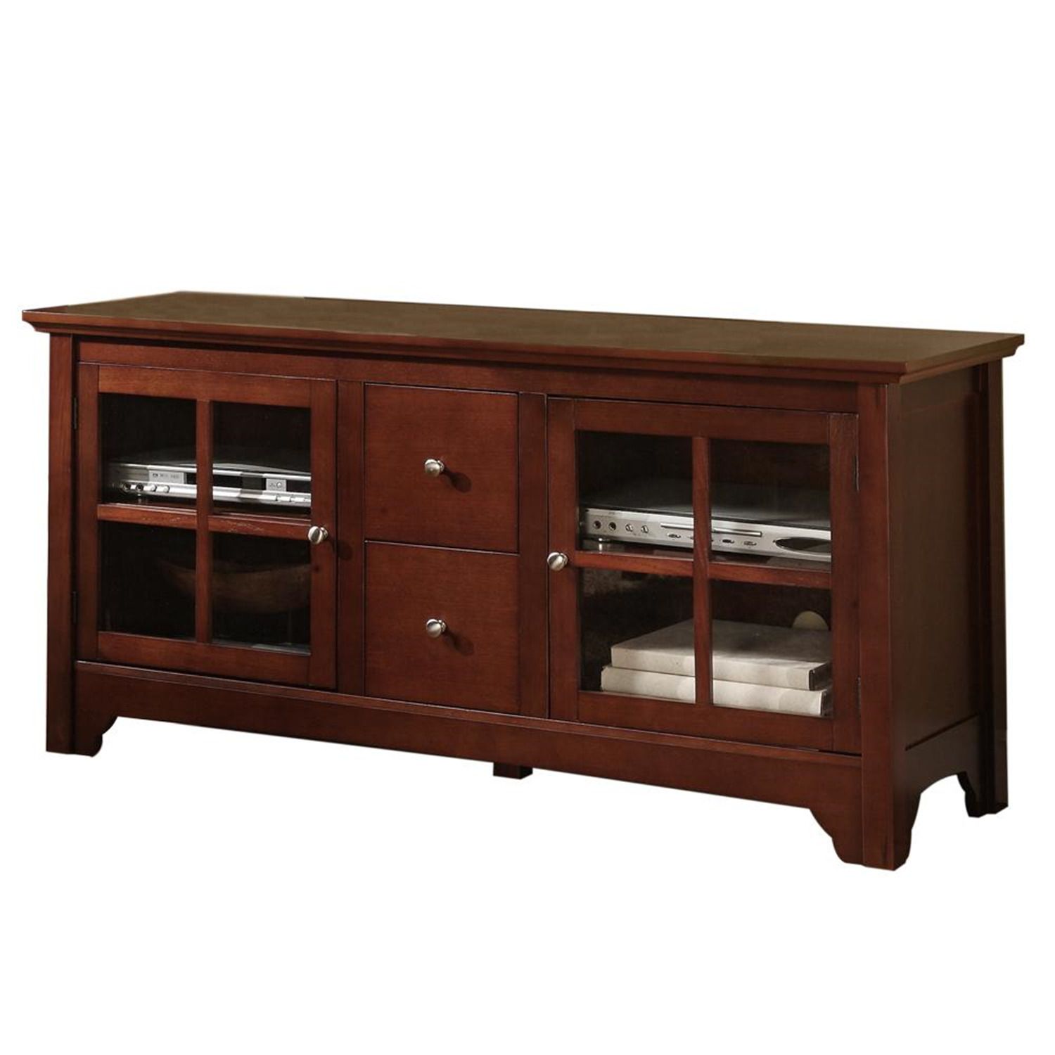 Walker Edison 52 In. Solid Wood Tv Console With Drawers By Oj Commerce ... intended for Stockbridge 36&quot;L Wood Sofa/Tv Console, Drawer