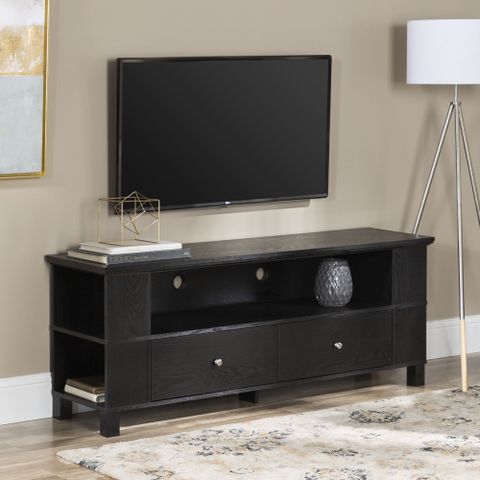 Walker Edison Black Wood Tv Stand For Tvs Up To 65" - Walmart.com with Elevate Your Entertainment Space with a Beautiful Black Wood TV Stand