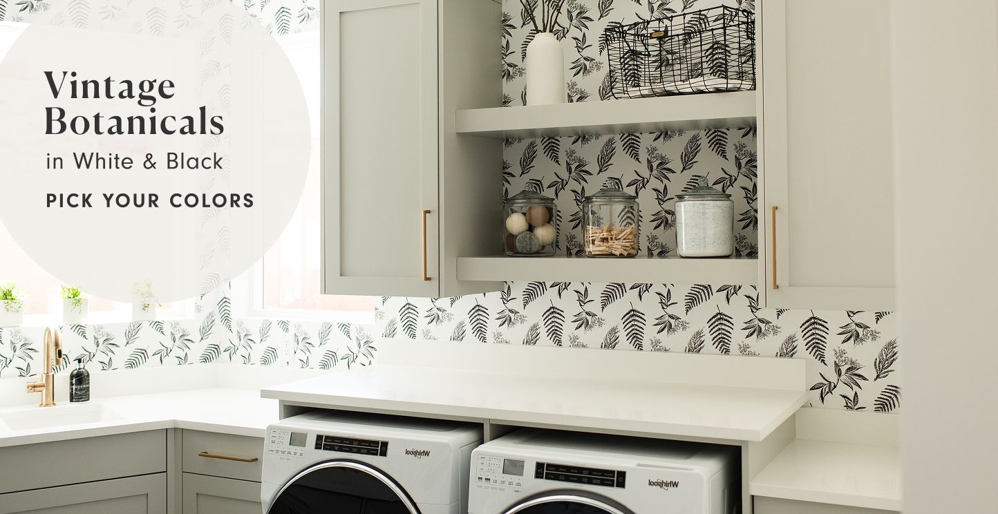 Wallpaper Laundry Room Organization regarding Bold Wallpaper Brings Color And Fun To The Laundry Room