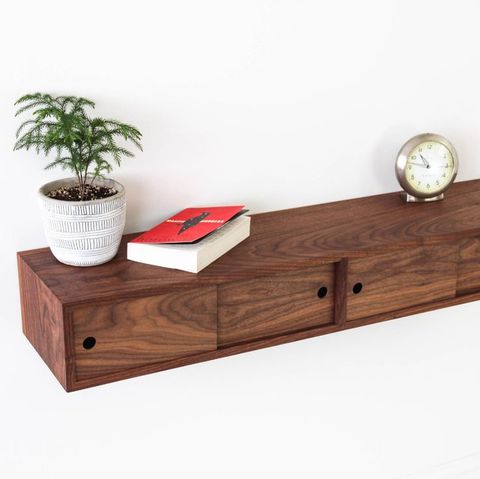 Walnut Floating Tv Stand Media Console With Sliding Doors, Tv Stand ... inside Unlocking the Potential of Your Lammar TV Console