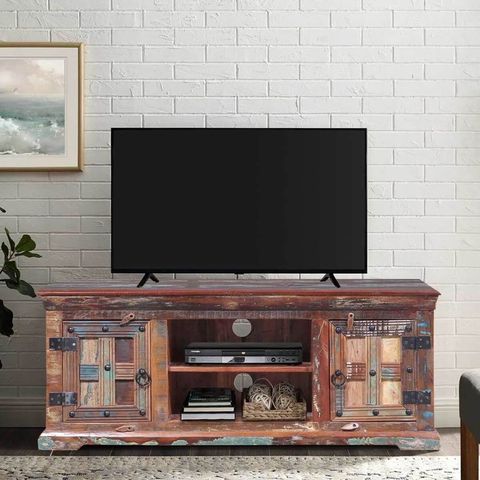 Walstonburg Reclaimed Wood Media Tv Stand Cabinet | Custom Tv Stand, Tv ... for Unlocking the Charm of Your Living Room with the Acres Farmhouse TV Console