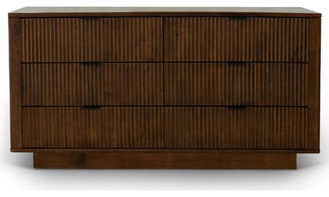 Webster Mid Century Modern Walnut Dresser With 6 Drawers - Transitional ... in How to Style Your Living Space with Classic Wooden Pieces